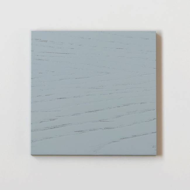 Próbka koloru light gray blue na naturalnym fornirze dębowym