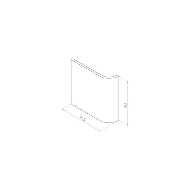 PANEL LEWY GIĘTY 39,5x40 FORNIR DĄB