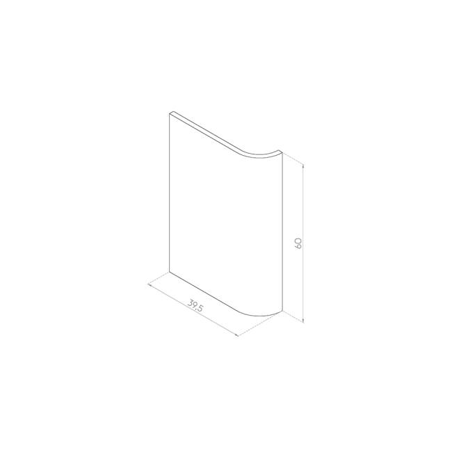 PANEL LEWY GIĘTY 39,5x60 FORNIR ORZECH AMERYKAŃSKI