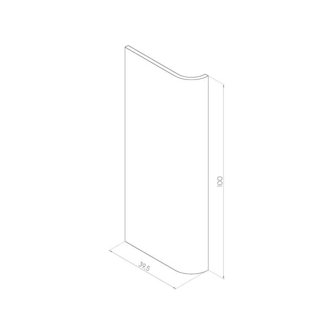 PANEL LEWY GIĘTY 39,5x100 FORNIR DĄB RYFLOWANY