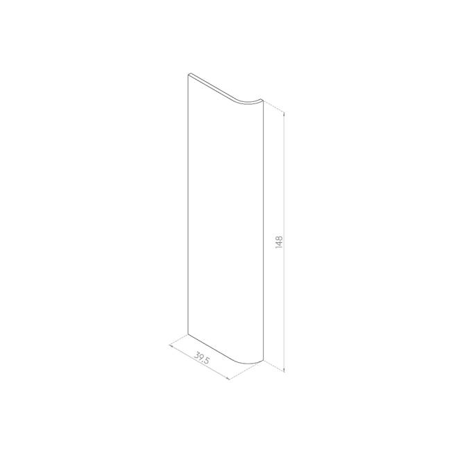 PANEL LEWY GIĘTY 39,5x148 FORNIR ORZECH AMERYKAŃSKI