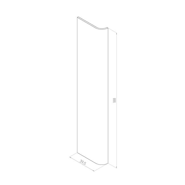 PANEL LEWY GIĘTY 39,5x188 FORNIR DĄB