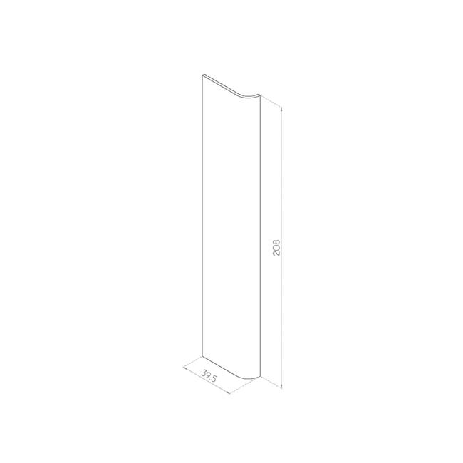 PANEL LEWY GIĘTY 39,5x208 MDF
