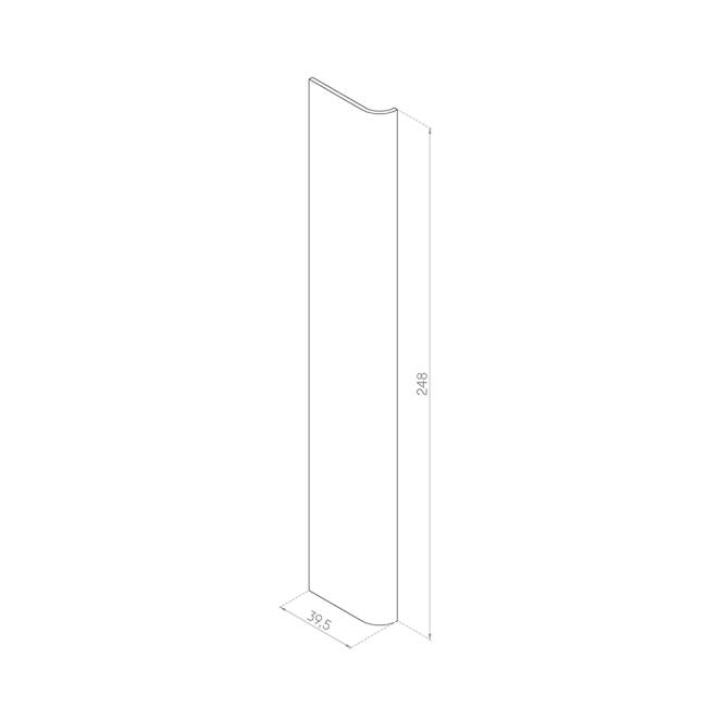PANEL LEWY GIĘTY 39,5x248 FORNIR DĄB RYFLOWANY