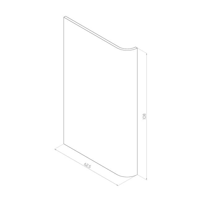 PANEL LEWY GIĘTY 62,5x108 FORNIR ORZECH AMERYKAŃSKI