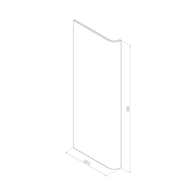 PANEL LEWY GIĘTY 62,5x168 FORNIR ORZECH AMERYKAŃSKI