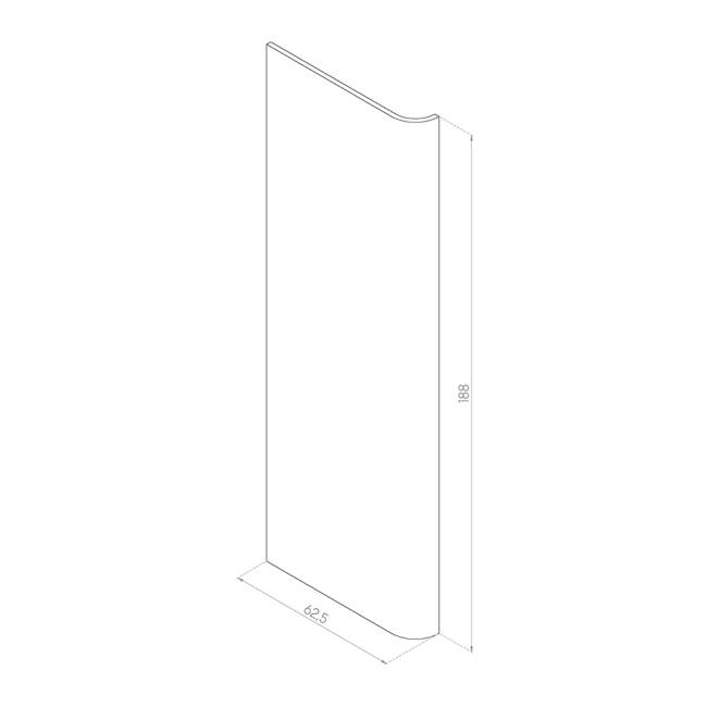 PANEL LEWY GIĘTY 62,5x188 FORNIR ORZECH AMERYKAŃSKI