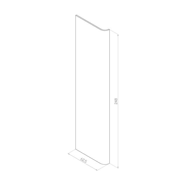 PANEL LEWY GIĘTY 62,5x248 MDF