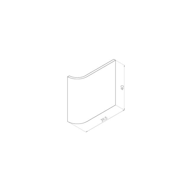 PANEL PRAWY GIĘTY 39,5x40 MDF