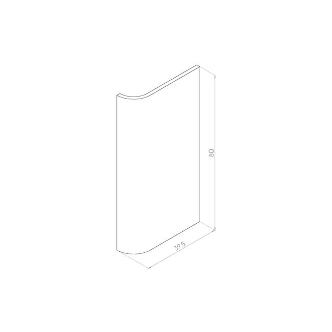 PANEL PRAWY GIĘTY 39,5x80 MDF